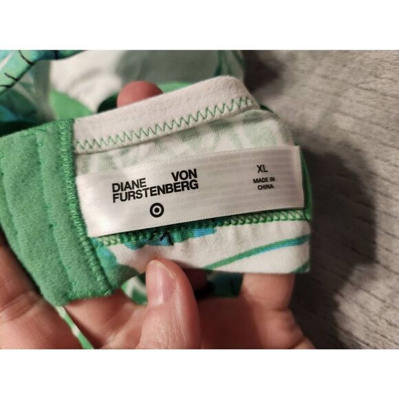 Diane Von Furstenberg Geranium Leaf & Sea Twig Dual Green Bra Bralette XL - Picture 3 of 3
